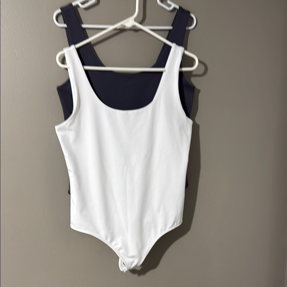 Express Dual-Tone White and Black Bodysuit